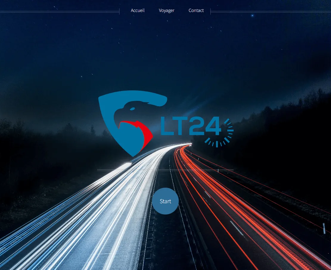 Capture d'écran du site LT24 Transport réalisé par Westcode