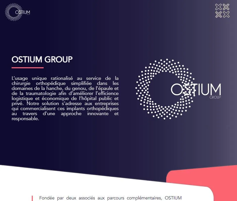 Capture d'écran du site Ostium Group réalisé par Westcode